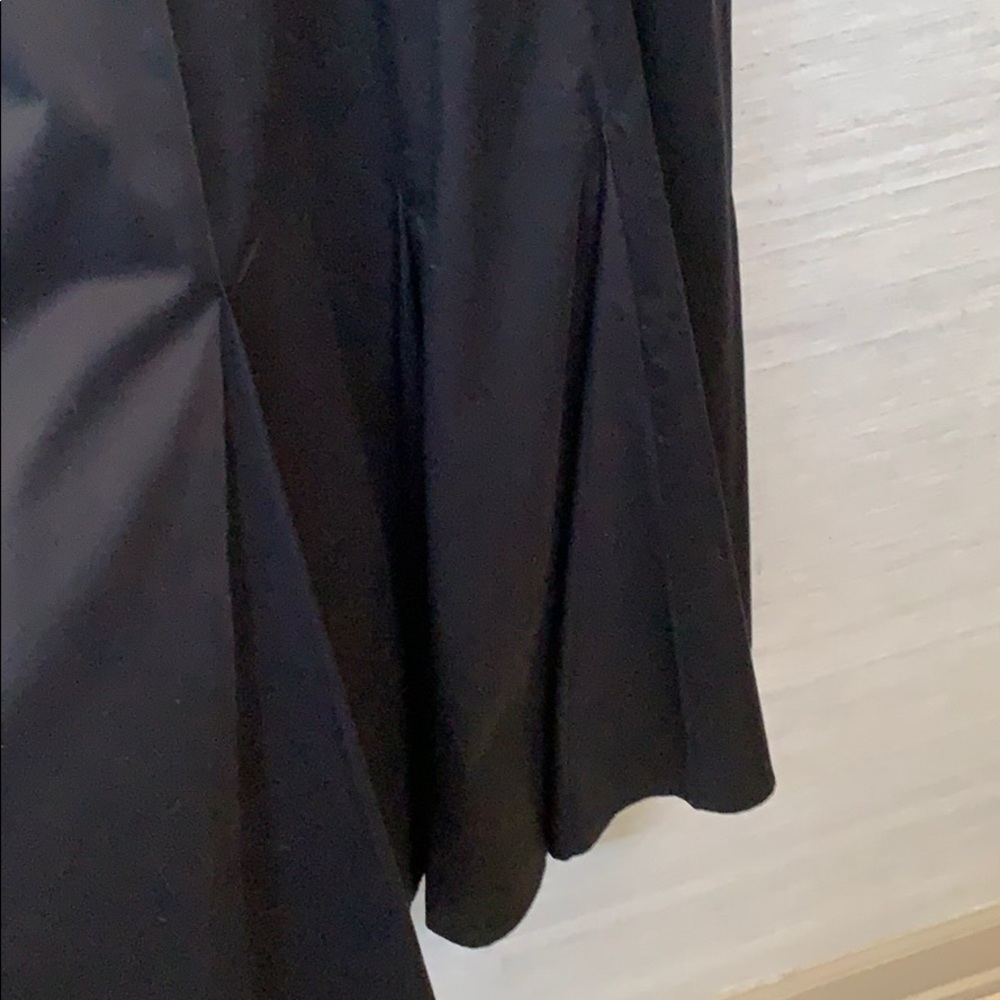 Ellen Tracy sz 12 Heavy Cotton lined black dress. 43” L 19.5”across. Bottom kick - Picture 6 of 11